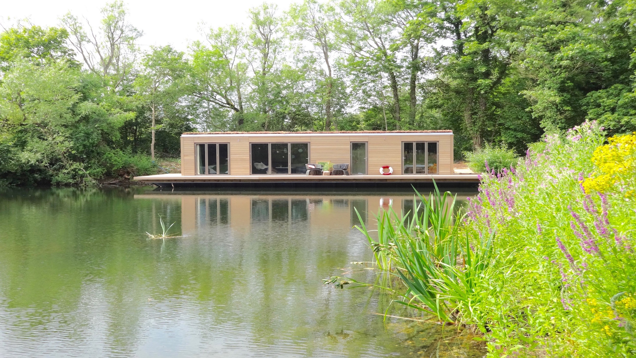 Eco Floating Home on a Cotswold Lake