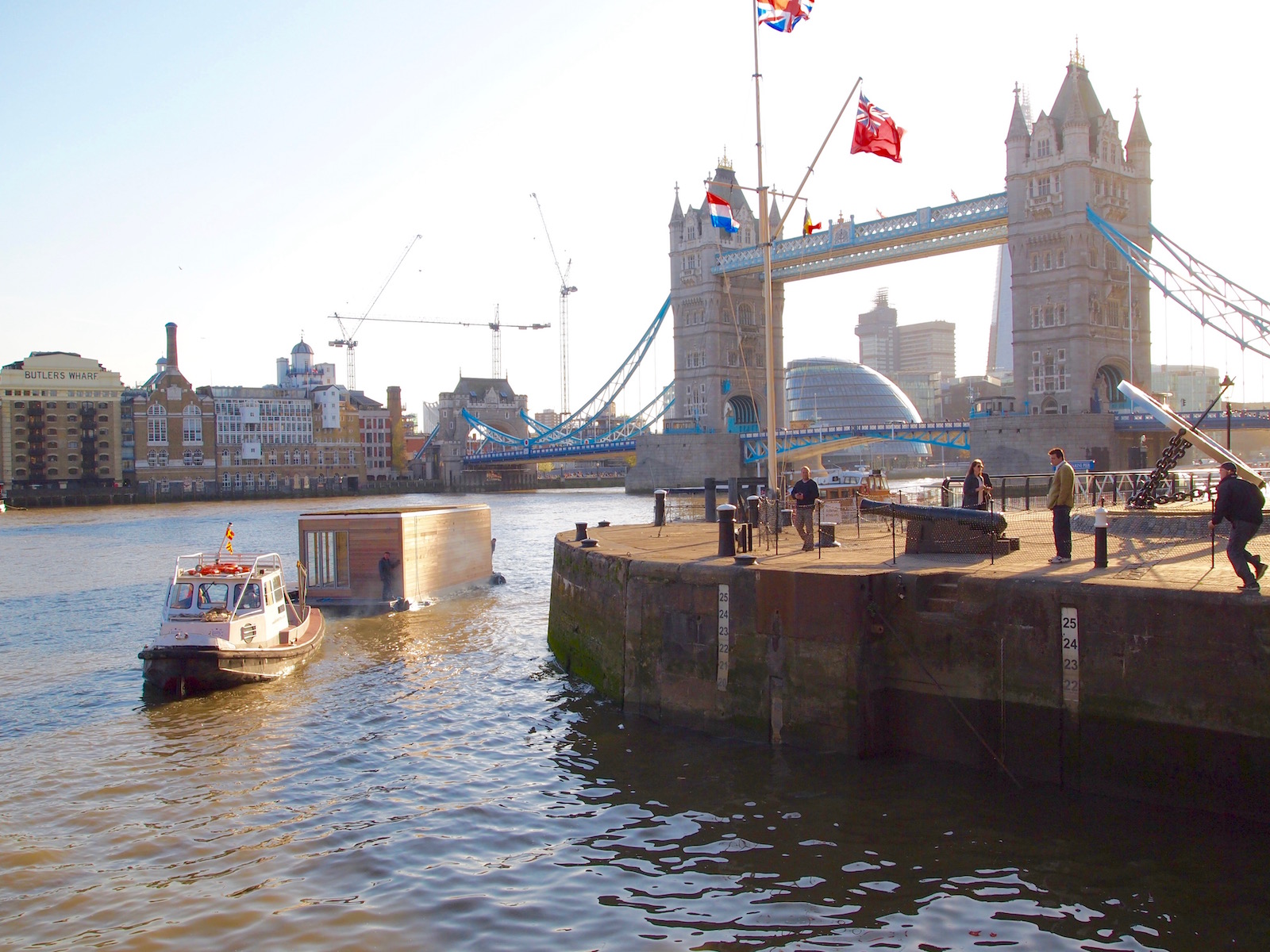 Eco floating homes at Tower Bridge