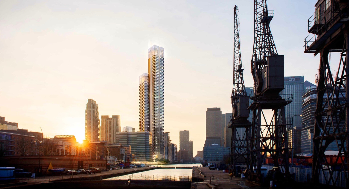 Floating homes in London docklands