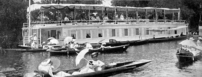 A Thames Houseboat at Henley Regatta, Circa 1902
