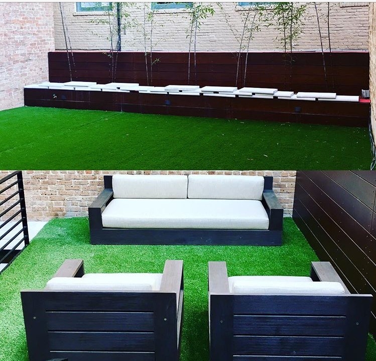 Rooftop patio with turf grass