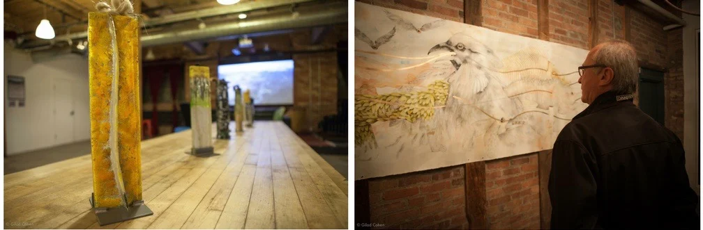Artworks by the artists who were inspired by their journey down the Peel River Watershed in The Peel Project were put on display for audiences to engage with after seeing the film.