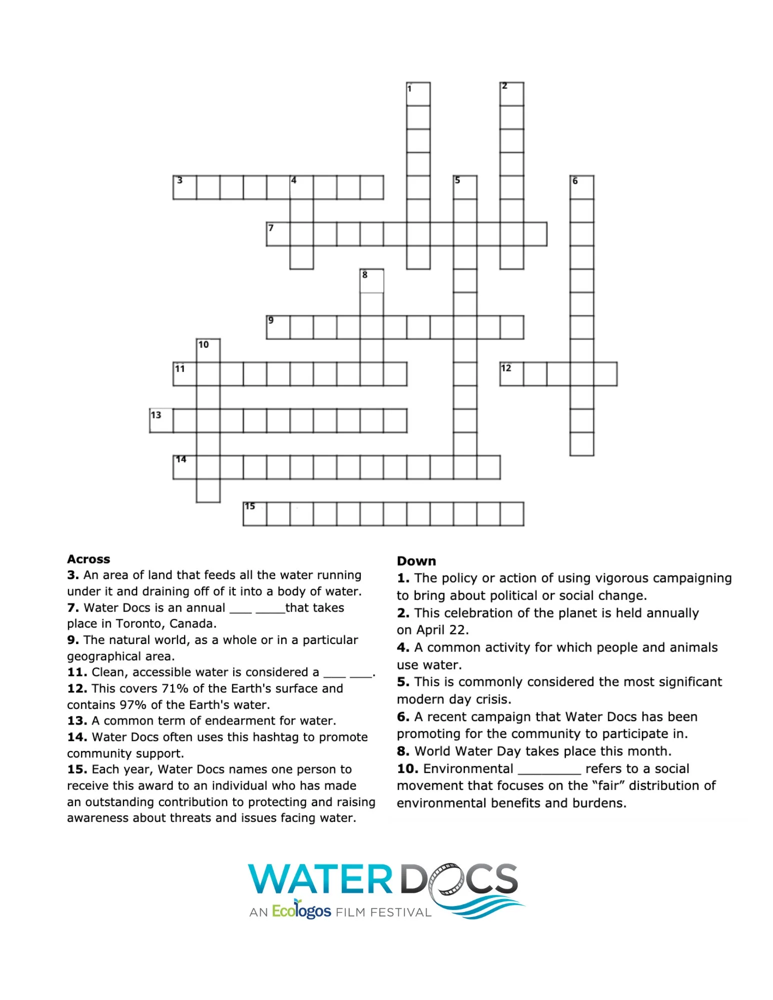 Crossword Puzzle — Water Docs
