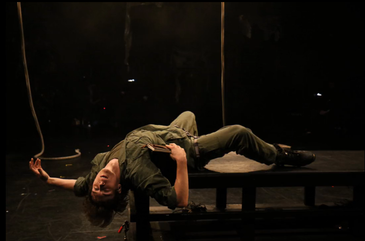 Abe writing poetry, Act 1