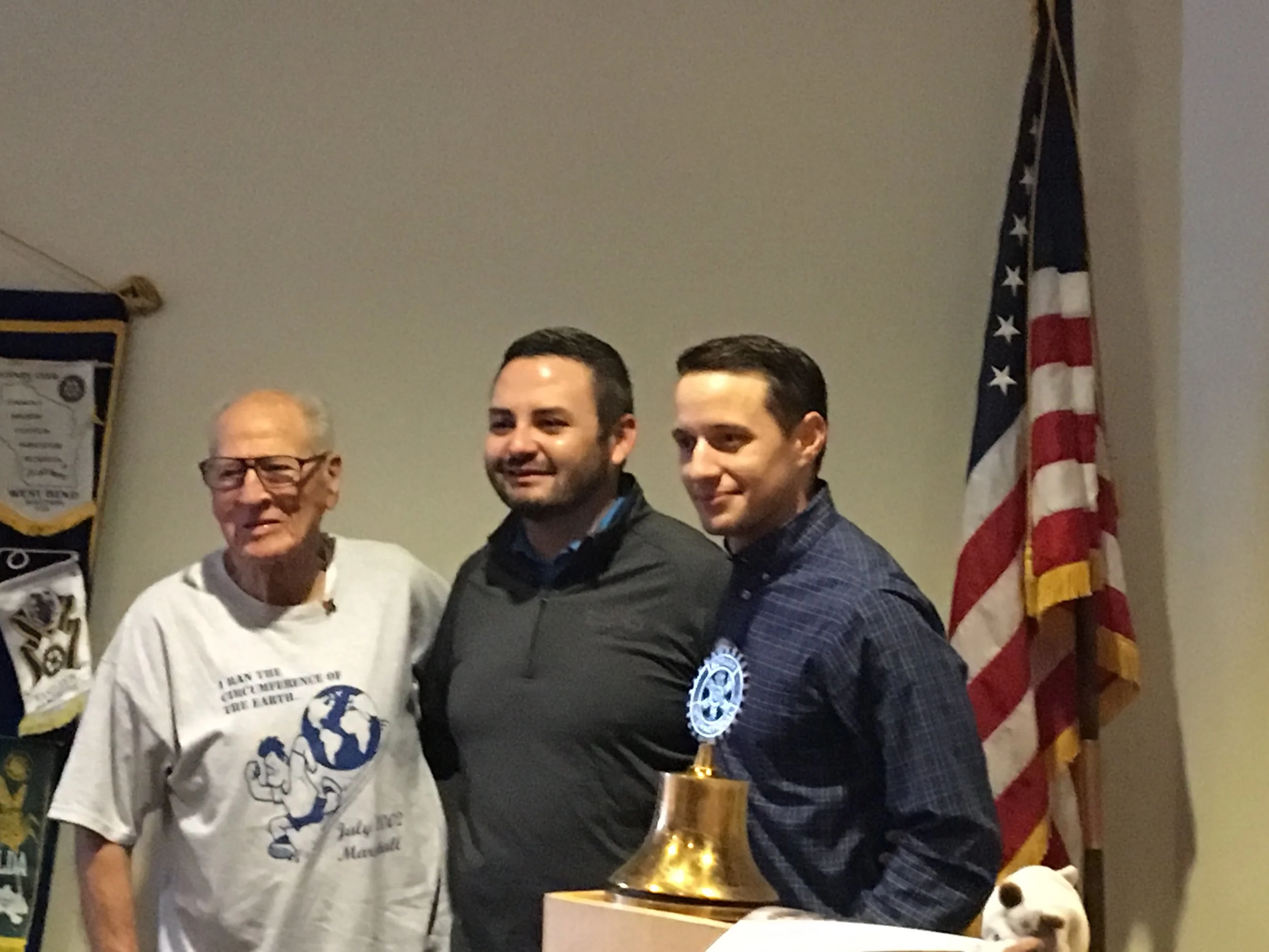 David Martinez, Advocacy & Outreach Specialist, St. Mary's Food Bank Alliance along with Rotarians Marshall and Jared (Pres)