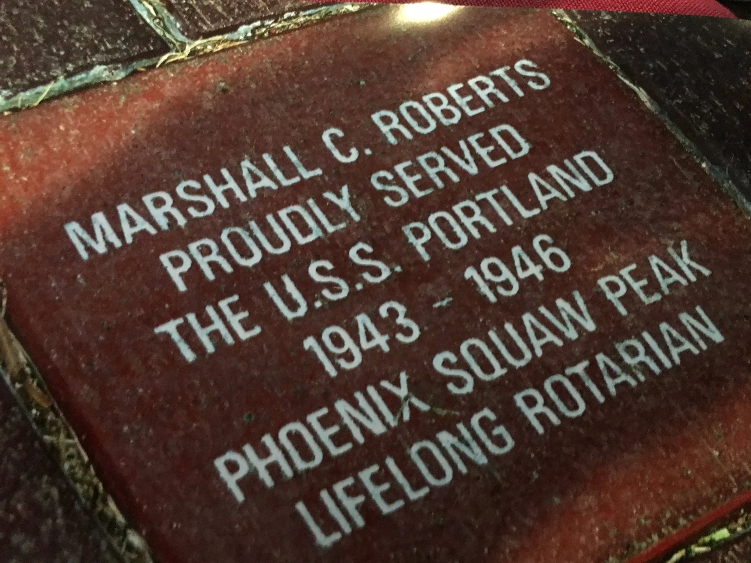 Paver honoring Marshall Roberts, WW2 Vet