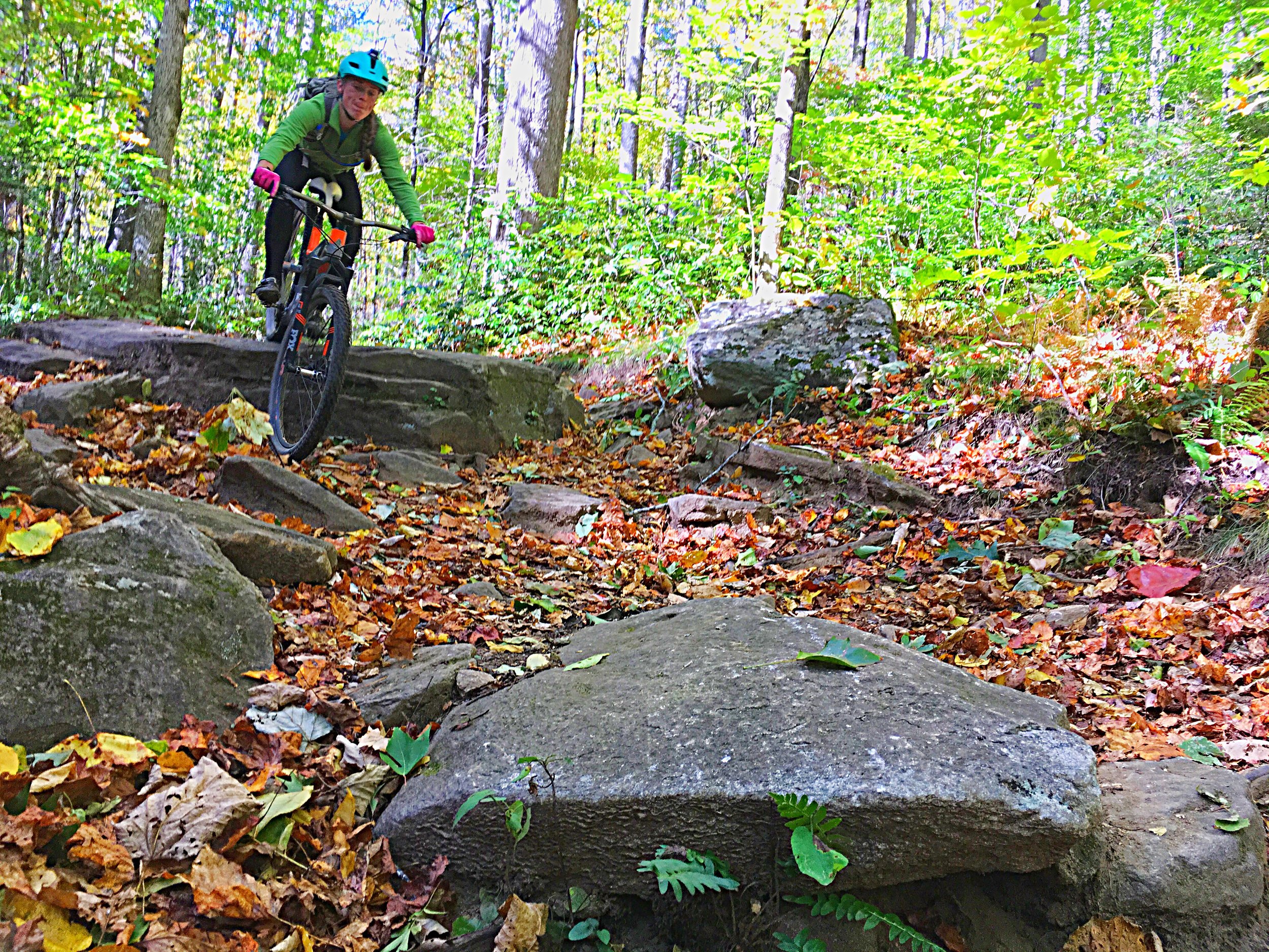 Jenna coming down the gnar on Daniel's Ridge