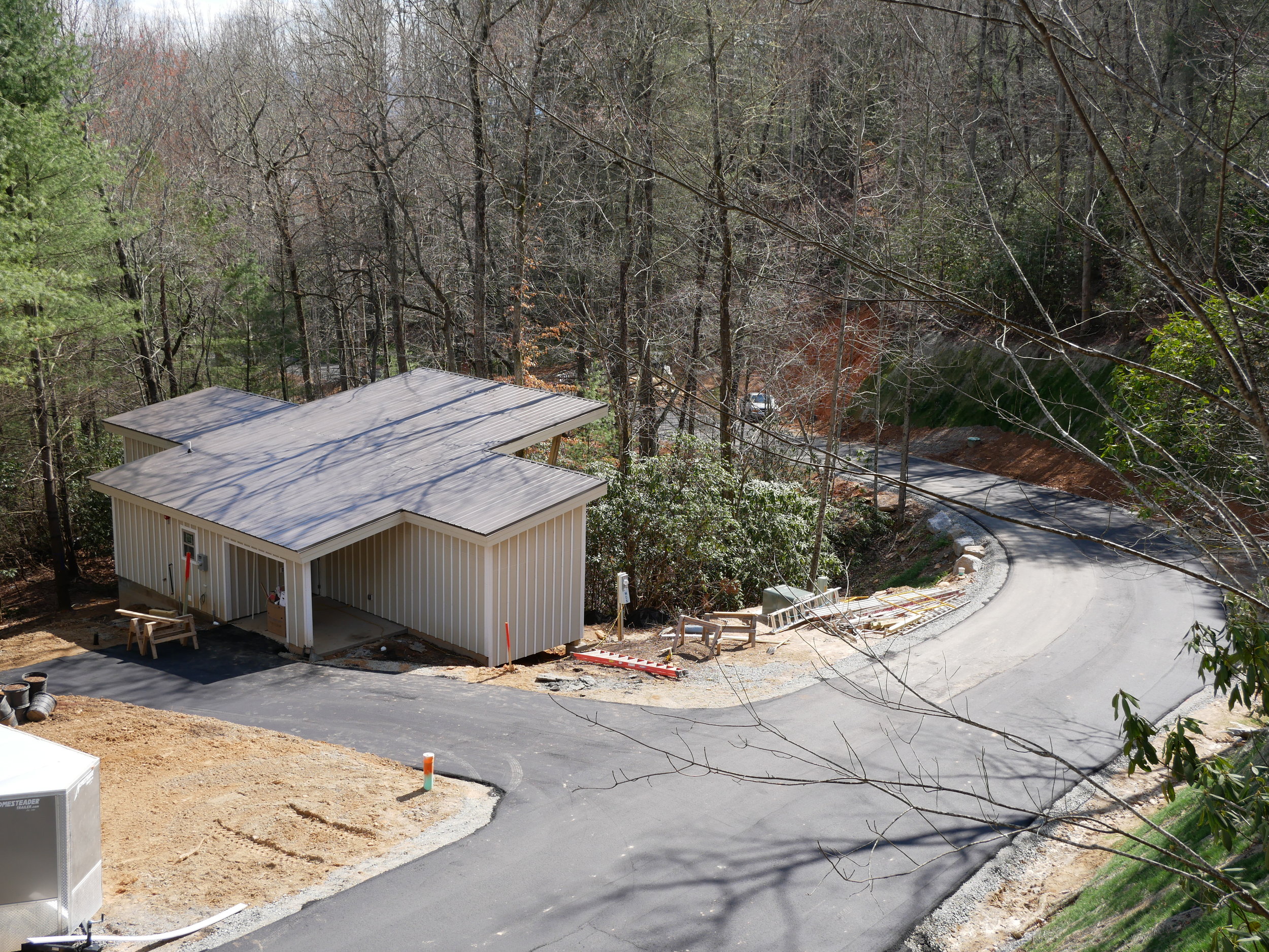  The bike friendly road leading in to Pilot Cove passing by Cabin 1. 