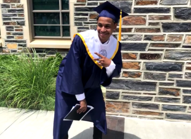 LIFE Skills participant Jalen Dearing celebrates after graduation
