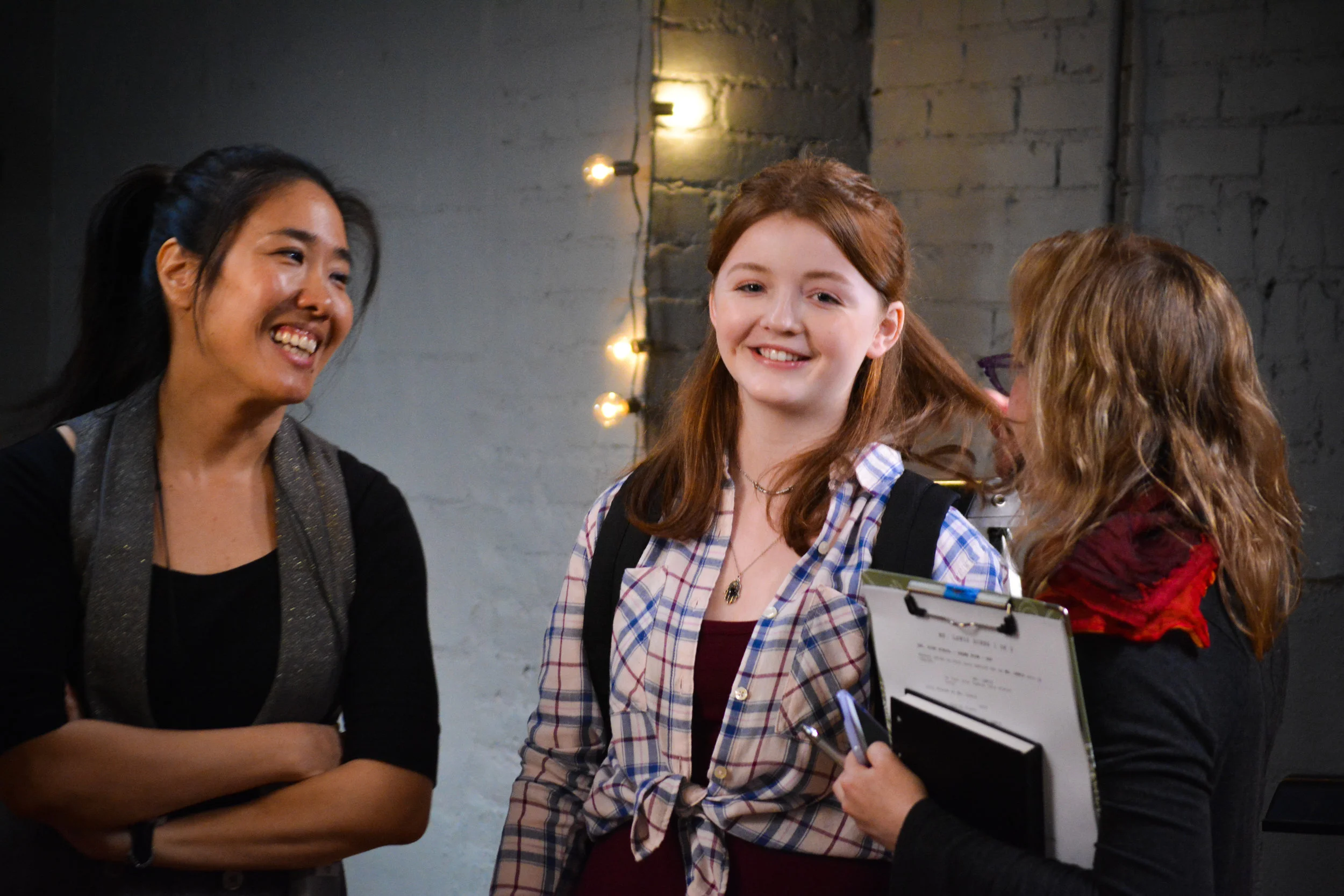 Director BERTHA BAY-SA PAN and QUINN MCCOLGAN as Rachel with EP/Writer JEN RUDIN