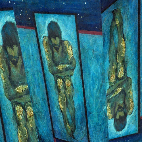 Lonely Man Original Painting by © Mikhail Zahranichny / Adobe Stock Reinterpretation by Jocelyn Morelli