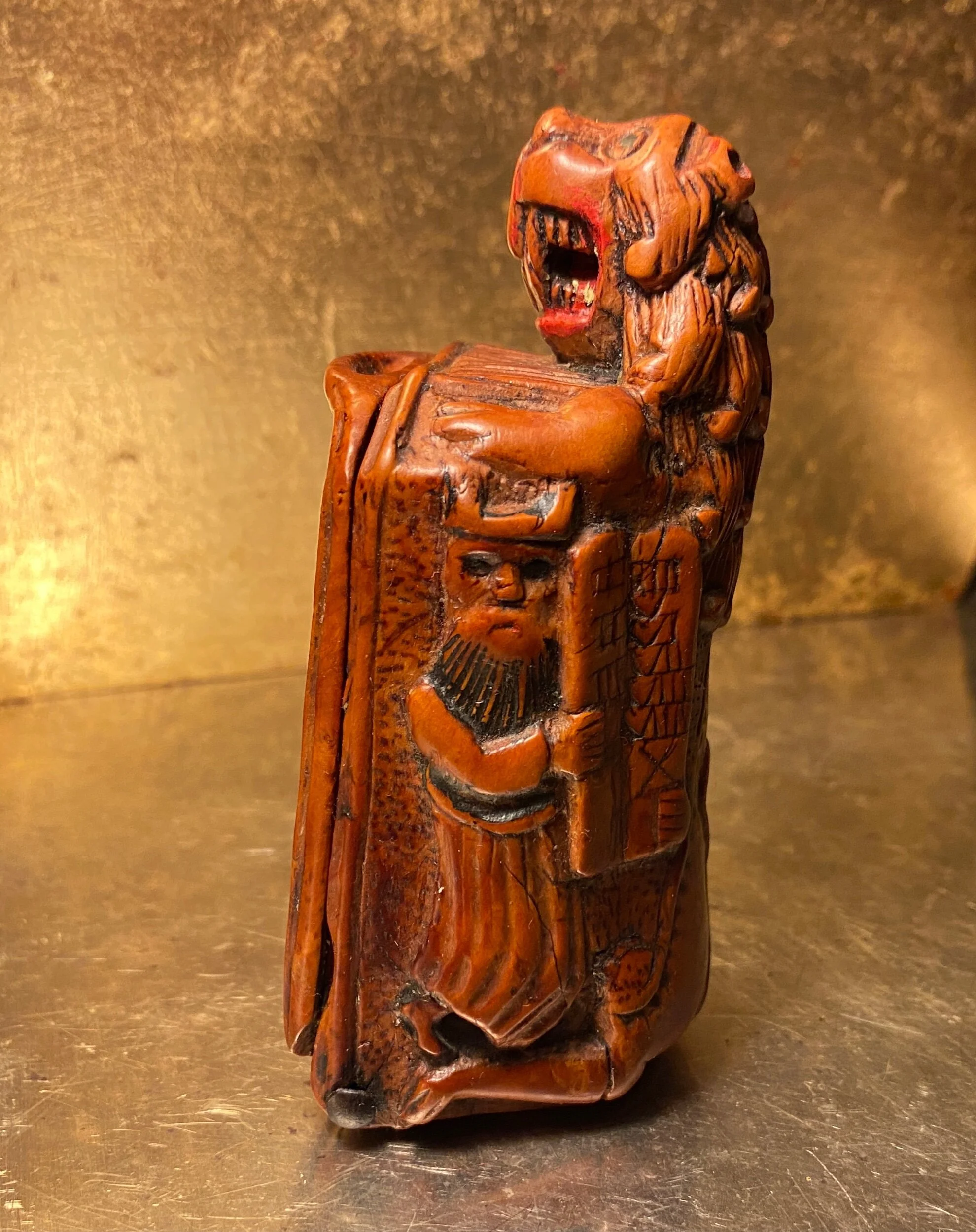 Boxwood carving of figure
