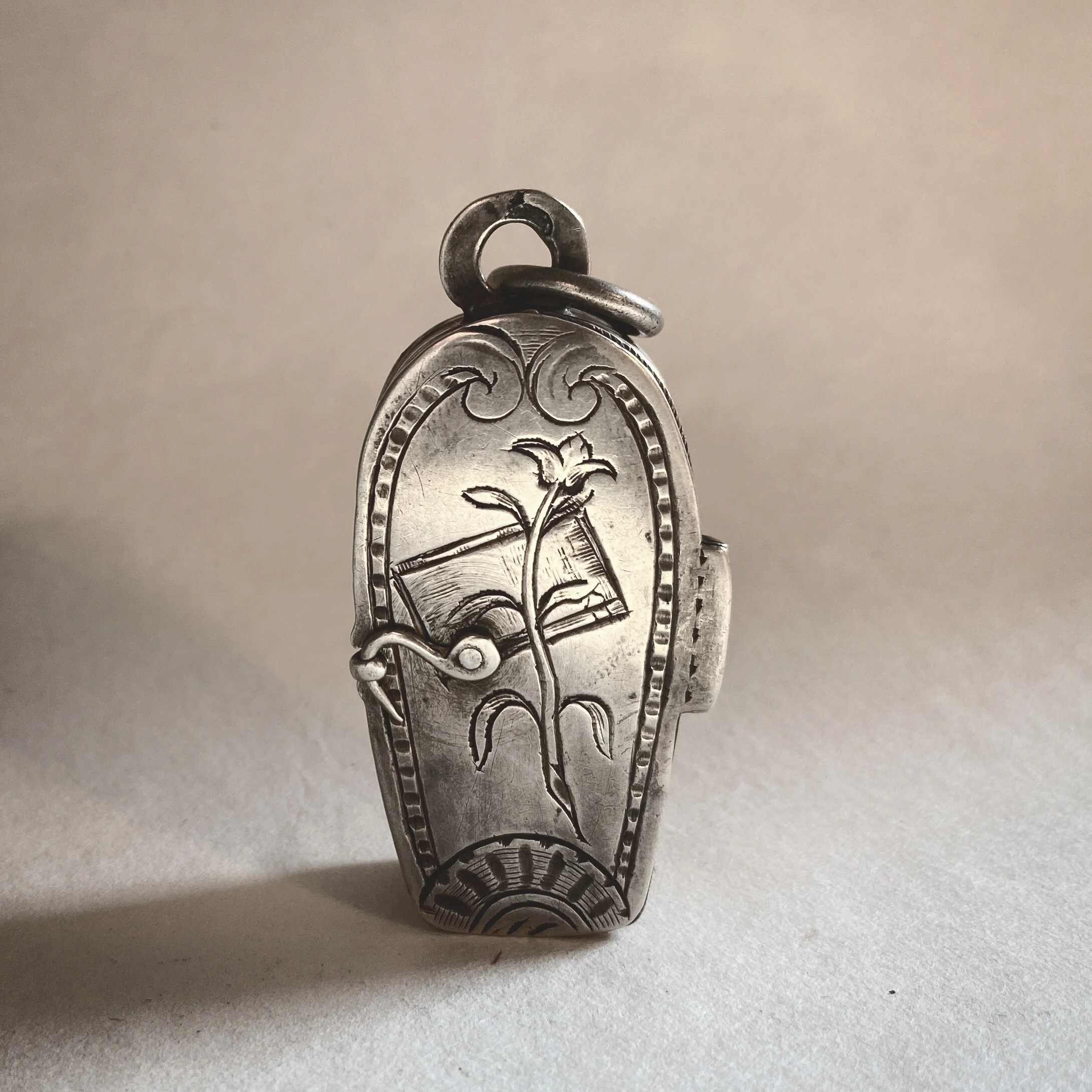 Colonial Silver Reliquary locket
