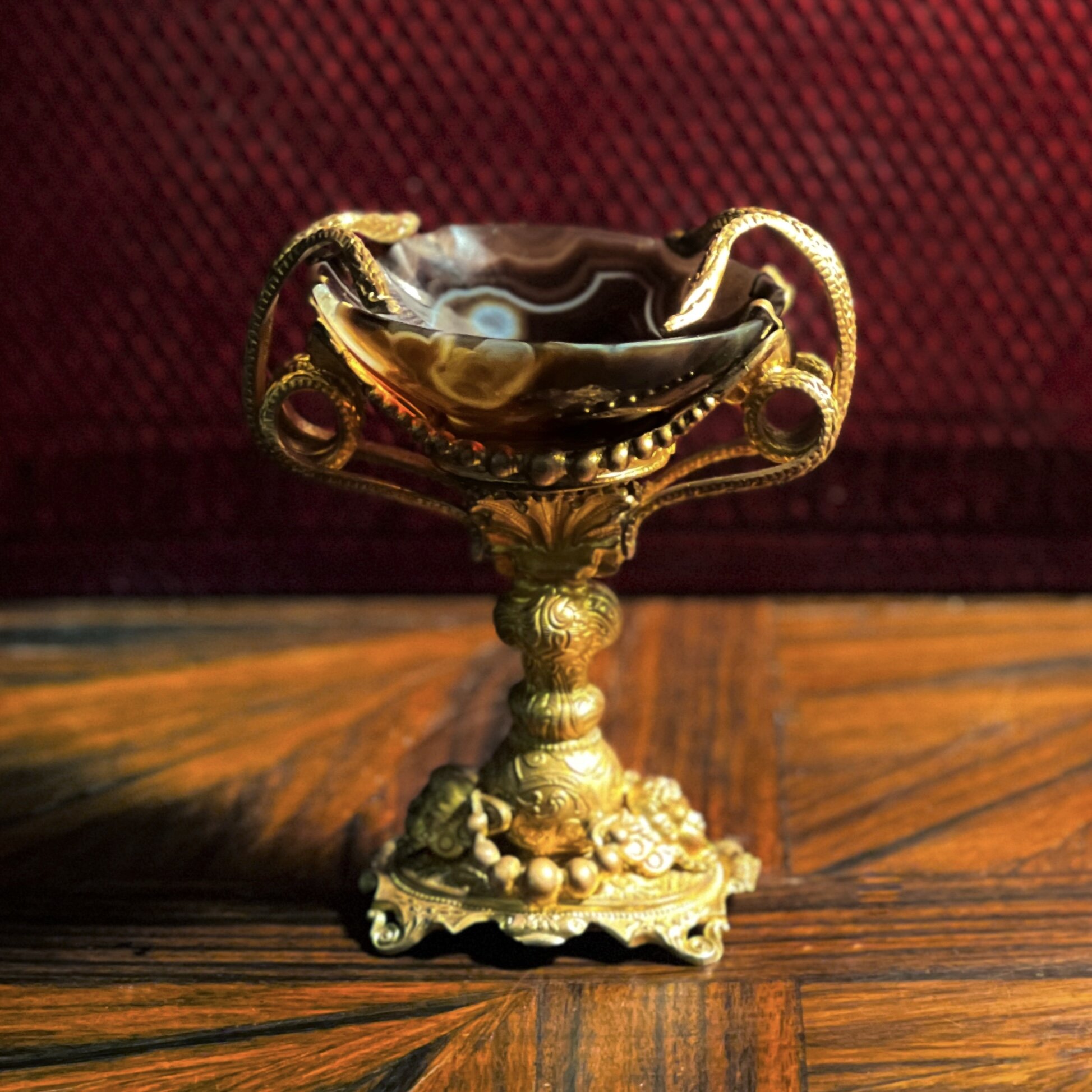a french gilt mounted hardstone murrhine cup
