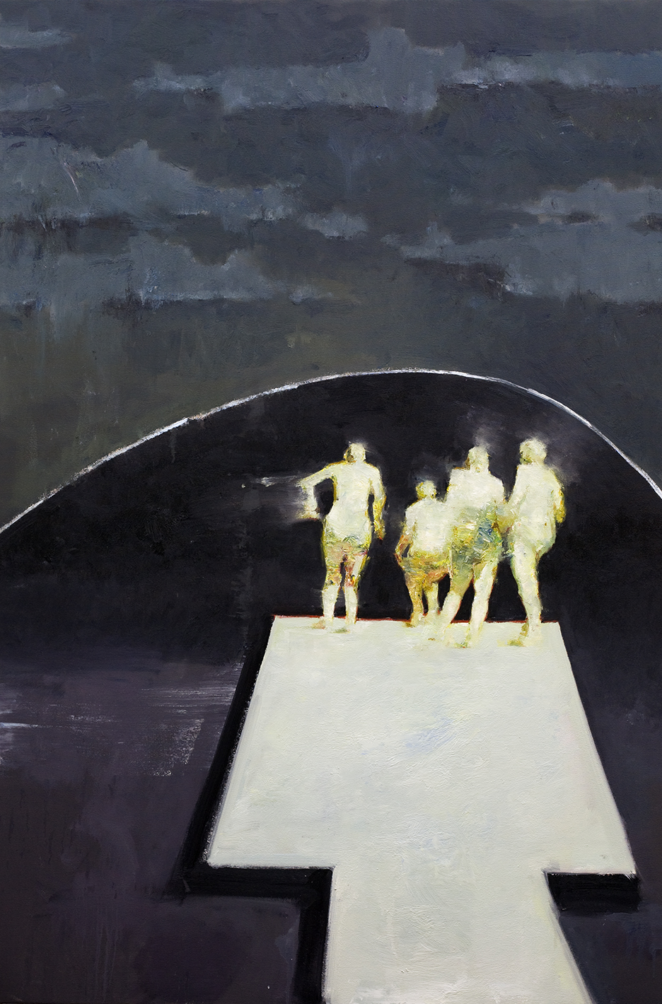 "JUMPING INTO THE UNKNOWN" 72x48in, 182x121cm oil on canvas 2016