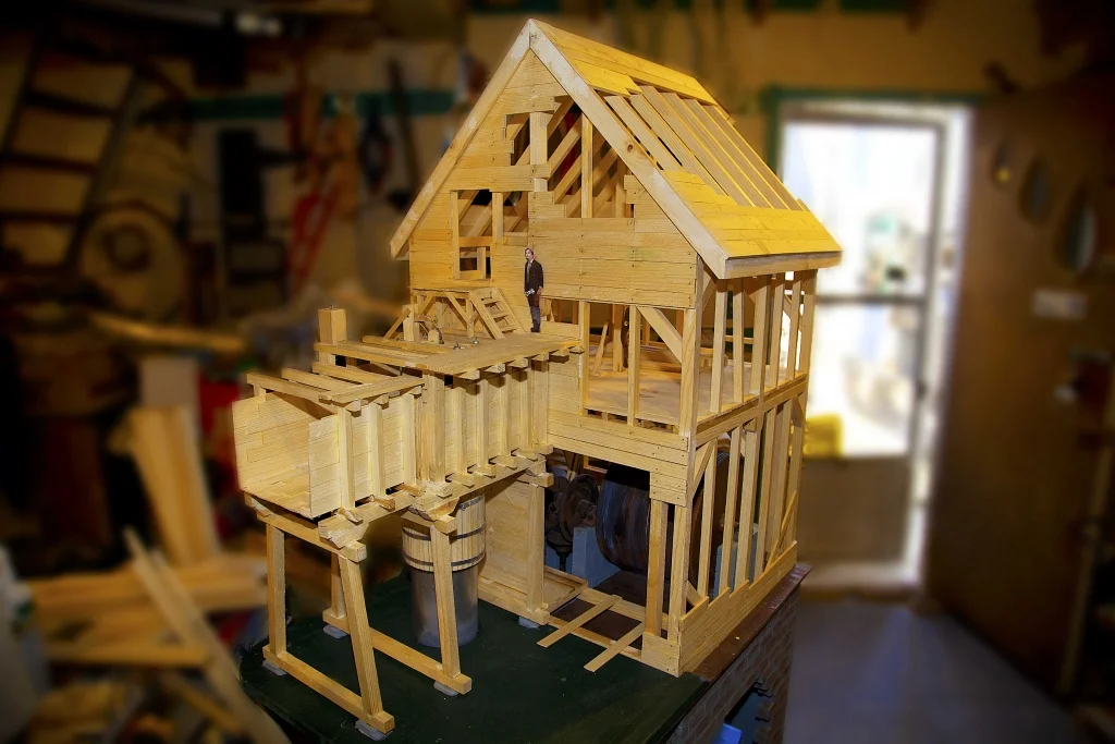 Here is a small scale model of the flume house. Visit the Fairbanks centre to see it, and to learn more!