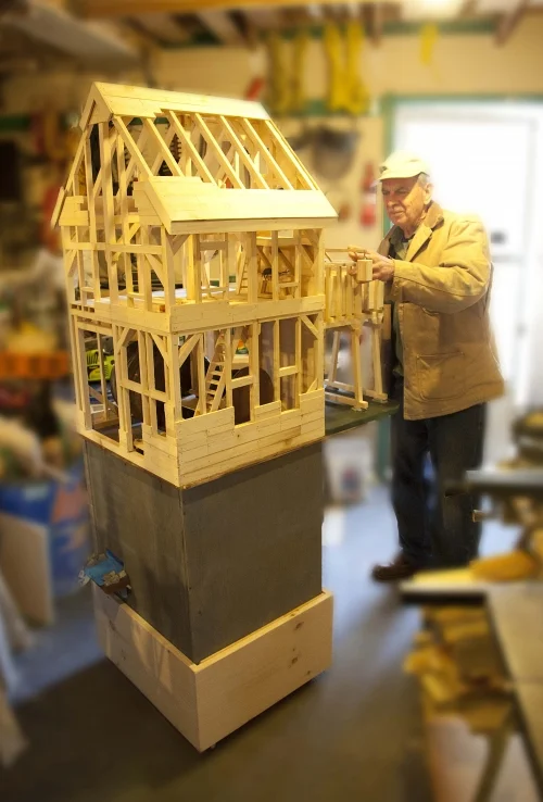 1870 Flume House model built by Alden Killen on display at the Fairbanks Center.
