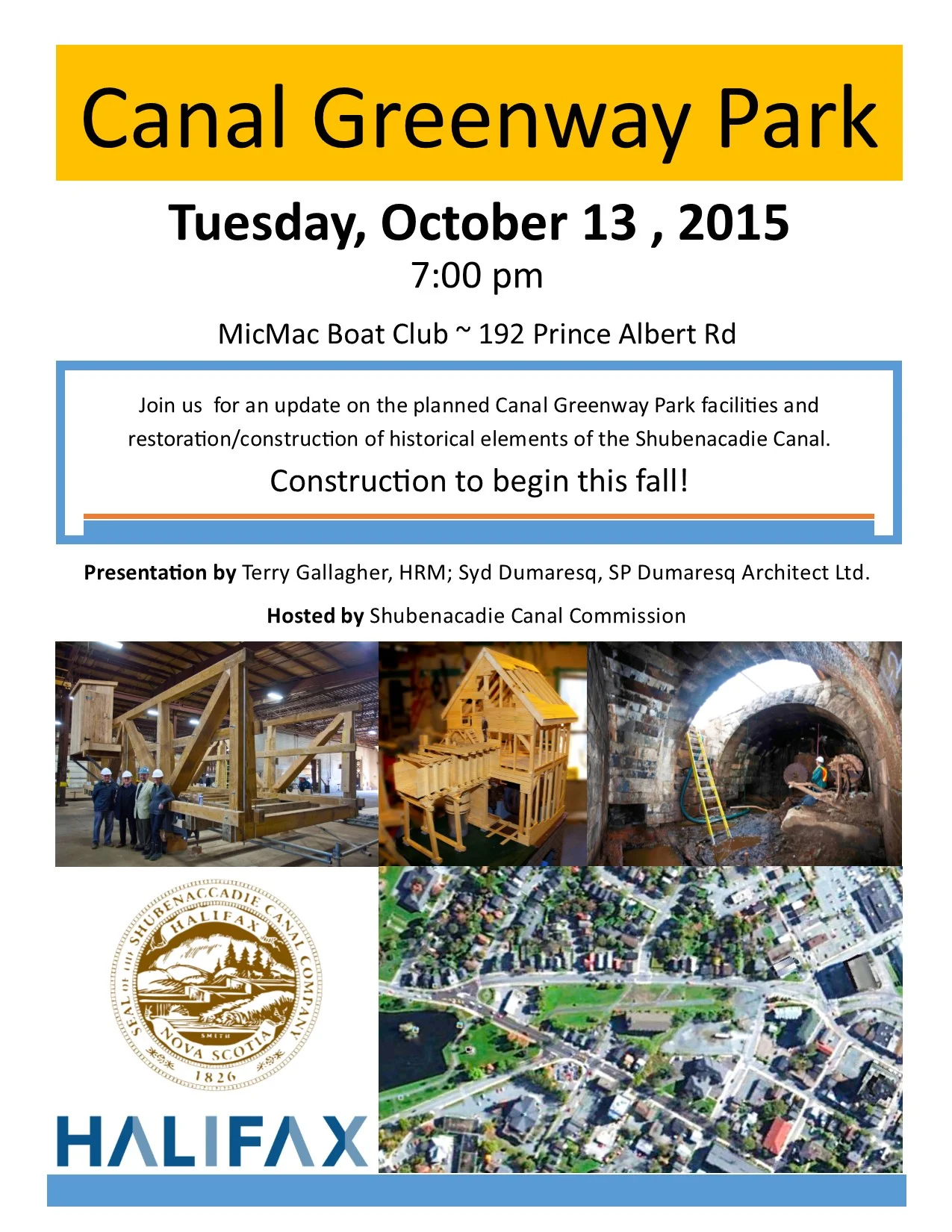 Join us for a Canal Greenway Park Update on October 13 at the MicMac Aquatic Club