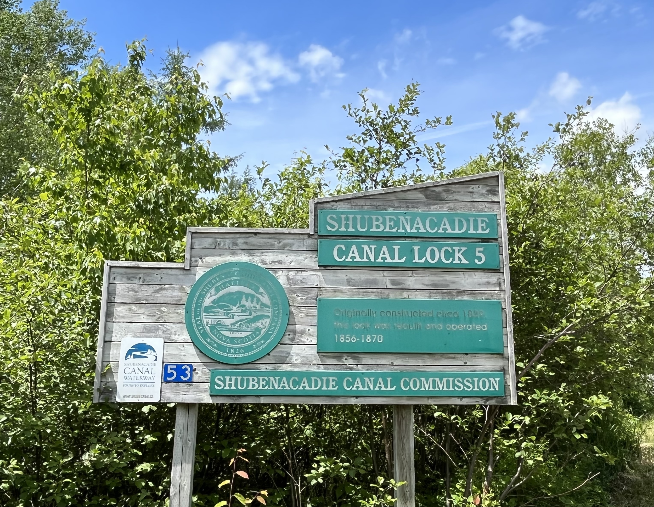 Canal Lock 5 entrance sign.