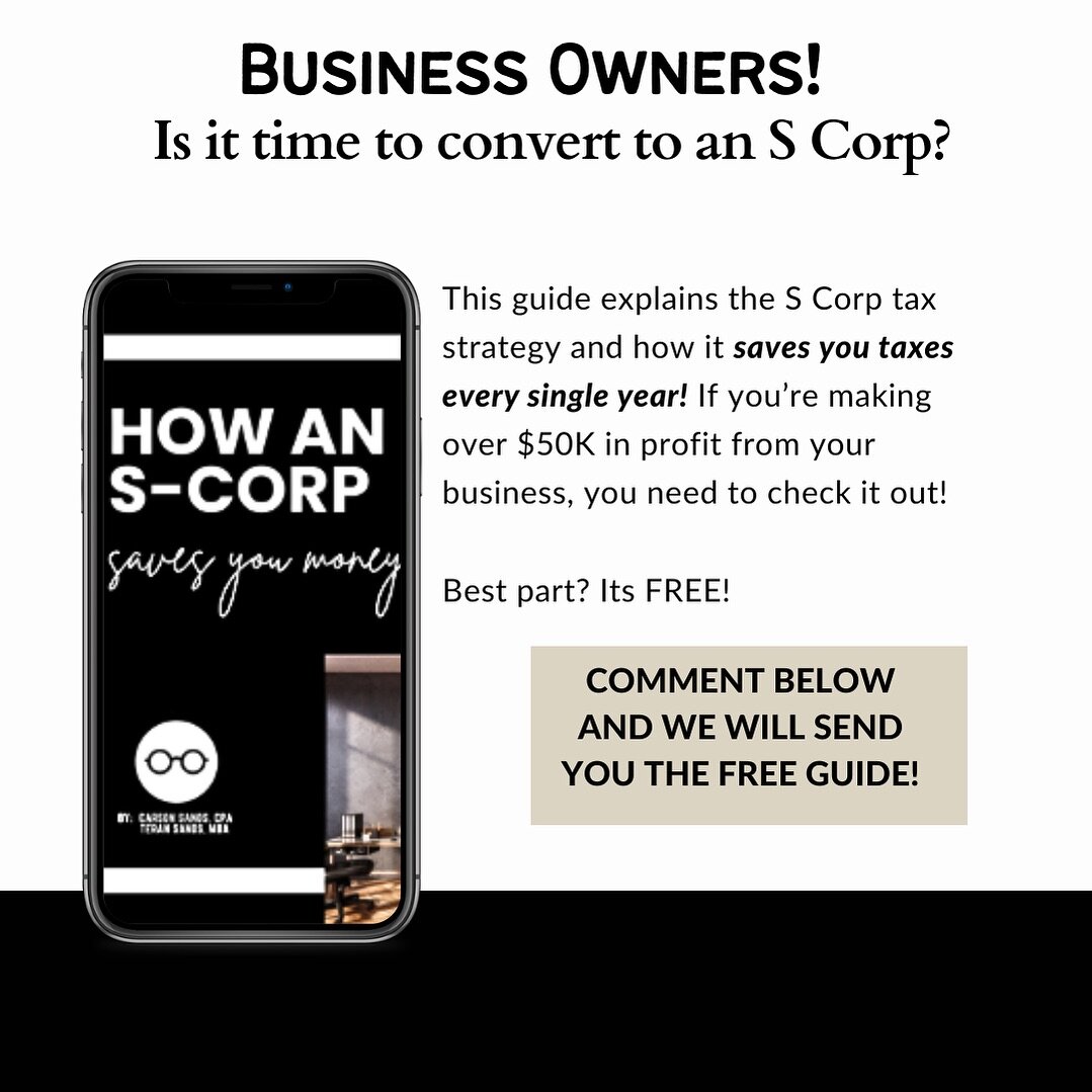 The deadline is approaching for those that want to be taxed as an S corporation for the 2020 for tax year! 

You&rsquo;re a selection must be filed with the IRS by March 15th! 

If you were a business making over $50,000 in profit as a sole proprieto