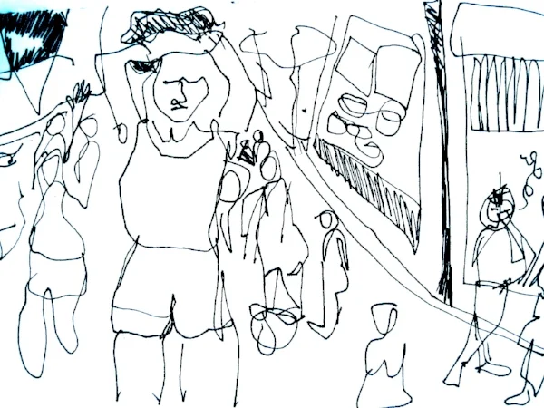 "Self-portrait, feeling overwhelmed" LV