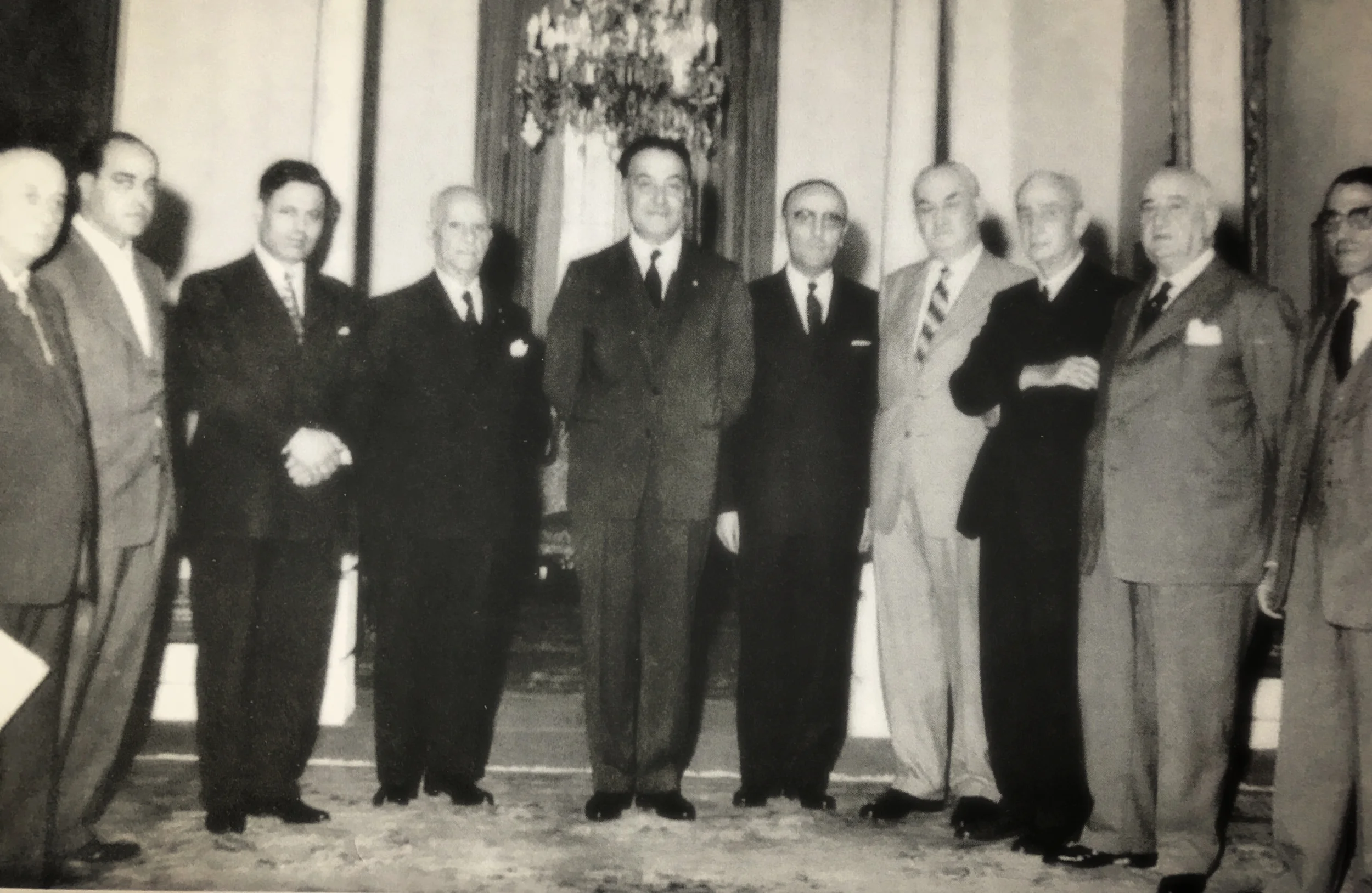 The Lebanese Government in April 1960 (President Fouad Chehab Centre, Prime Minister Ahmad al-Daouk Fourth Left)
