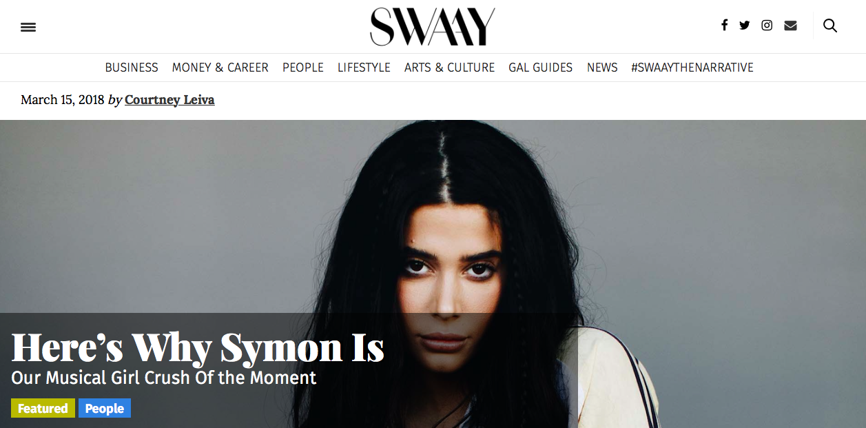 Here's Why Symon Is Our Musical Girl Crush of the Moment SWAAY In just one watch of Symon’s impressive “Lonely Girl” lyric video on Youtube, it’s safe to say that she is not your average aspiring pop sensation, especially since she incorporates American sign language in the video, something that’s rarely done in pop music… read more