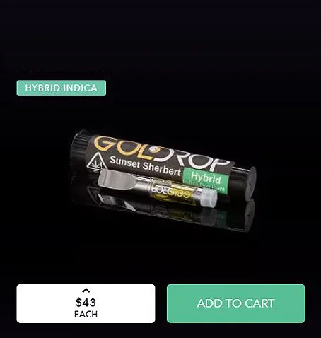 Sunset Sherbert Black Standard Cartridge - GoldDrop