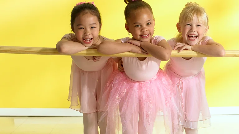 Three girls as ballerinas