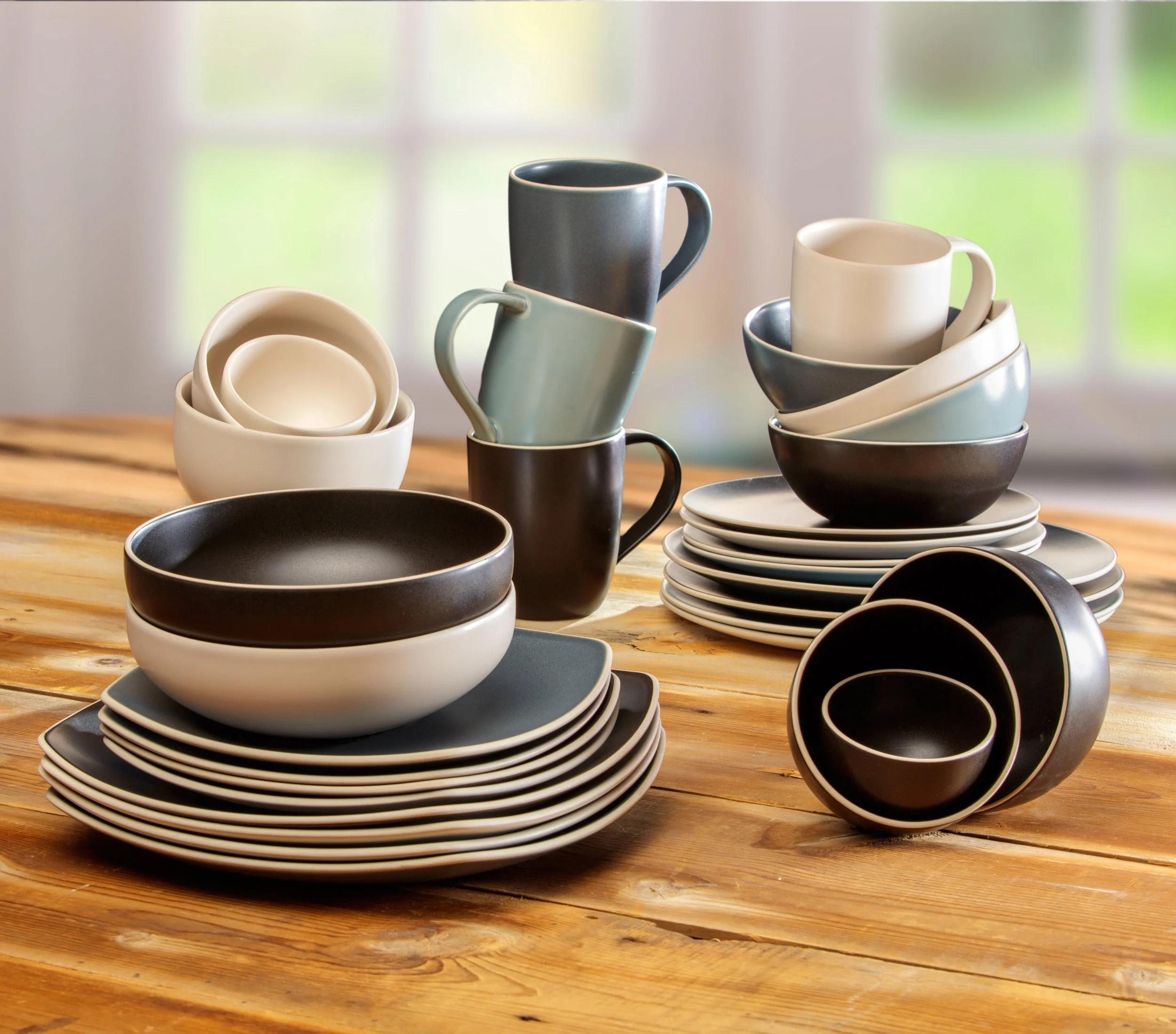 Ceramic Stacks of Dishware