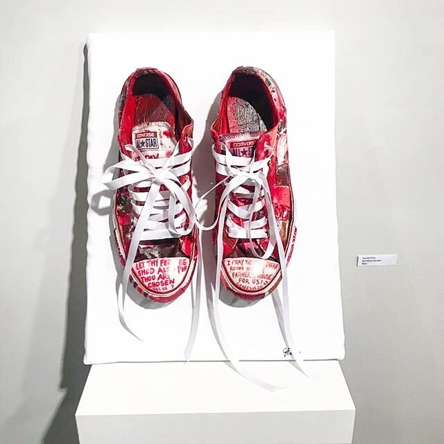 Opening night of the group exhibition A Place to Belong was tonight at @writandvision. 
My piece &quot;Red Shoes Allowed&quot; accompanied other new art work by artists I admire in the commemorating release of A Place to Belong: Reflections from Mode