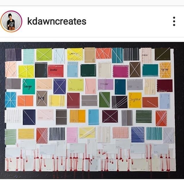 #amplifymelanatedvoices 🌑#4 @kdawncreates 🌑 KDawn took over @florafamiliar page yesterday and I was introduced to her then. 🌑 KDawn created this incredibly powerful art entitled &quot;America, Generations: Whitewashed &amp; Bleeding&quot; and cand