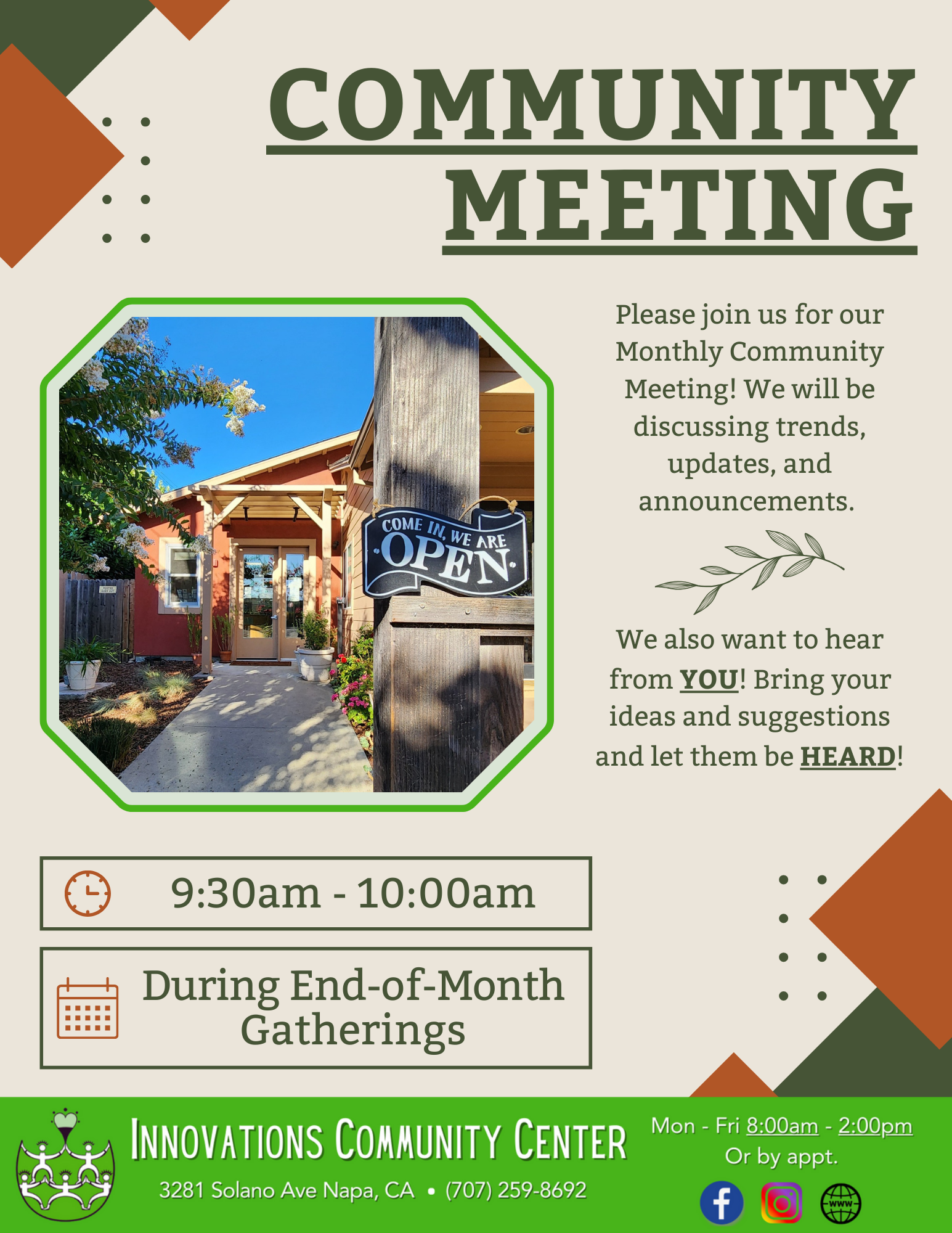 Activities & Groups — Innovations Community Center | Napa County