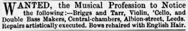 Taken from London Era December 7th 1889