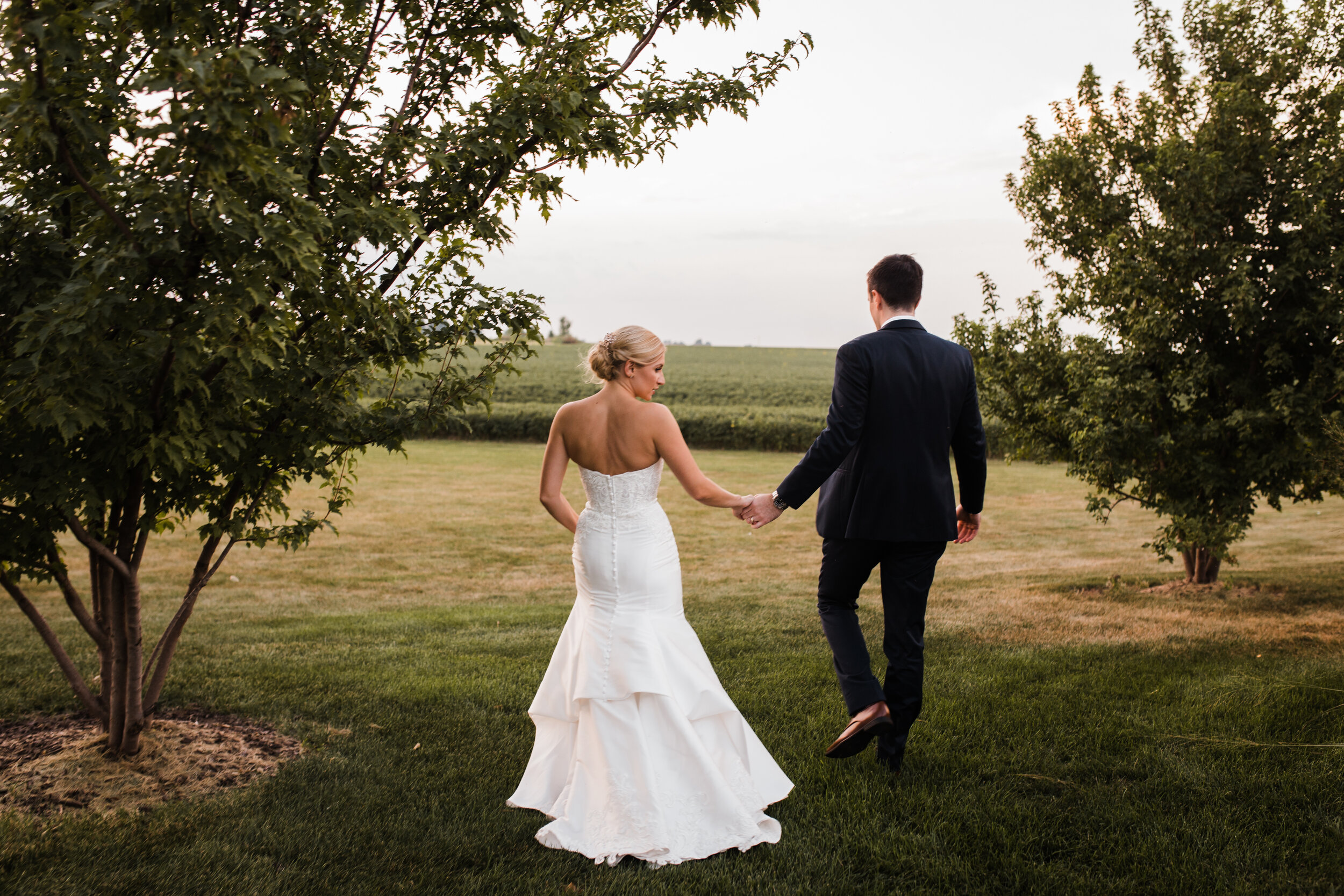 Bridal portraits at sunset at Pear Tree Estate