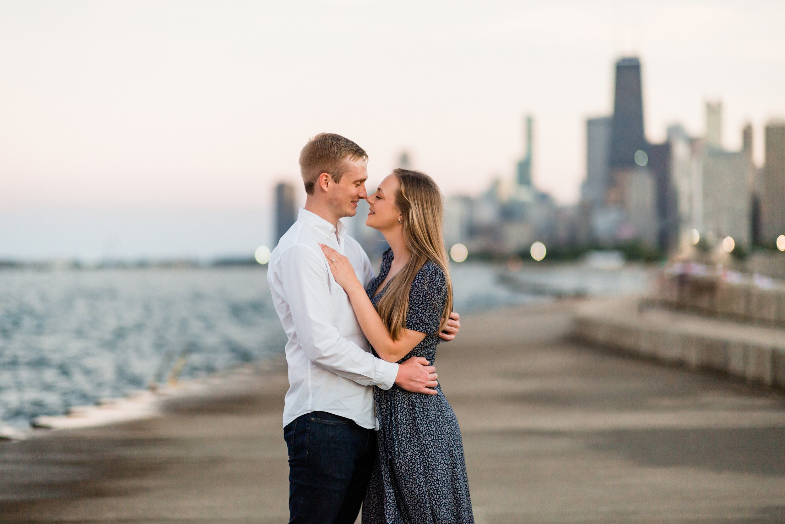 Engagement session at Michigan Lake Chicago Illinois