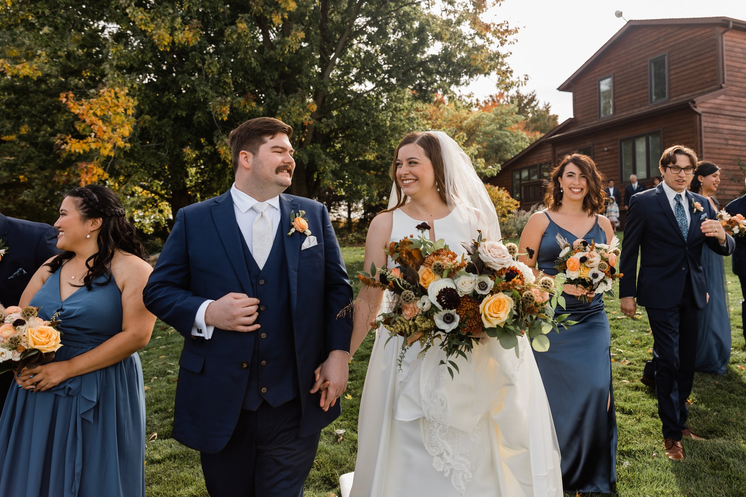 Beautiful Fall wedding at Pear Tree Estate in Champaign, Illinois.