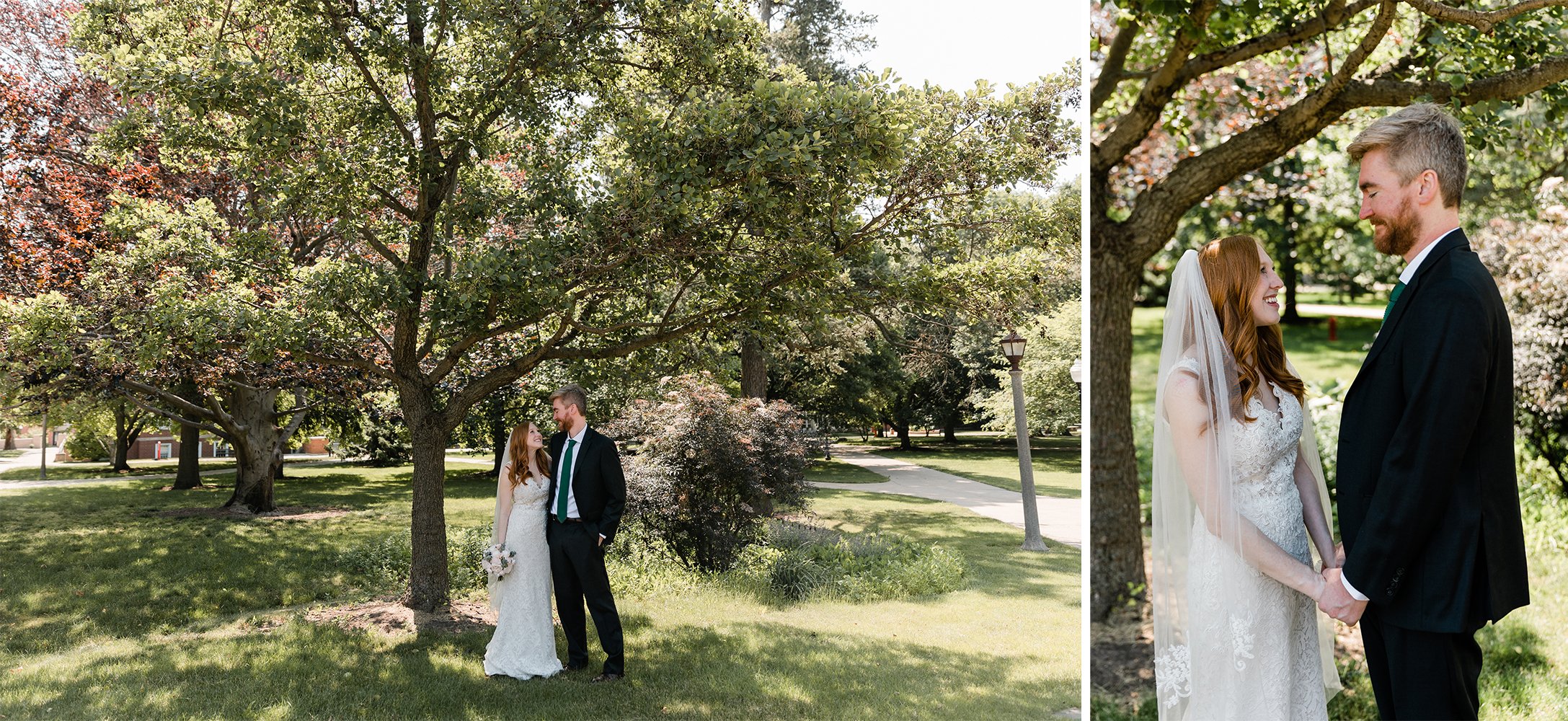 Wedding portraits ISU campus Normal Illinois