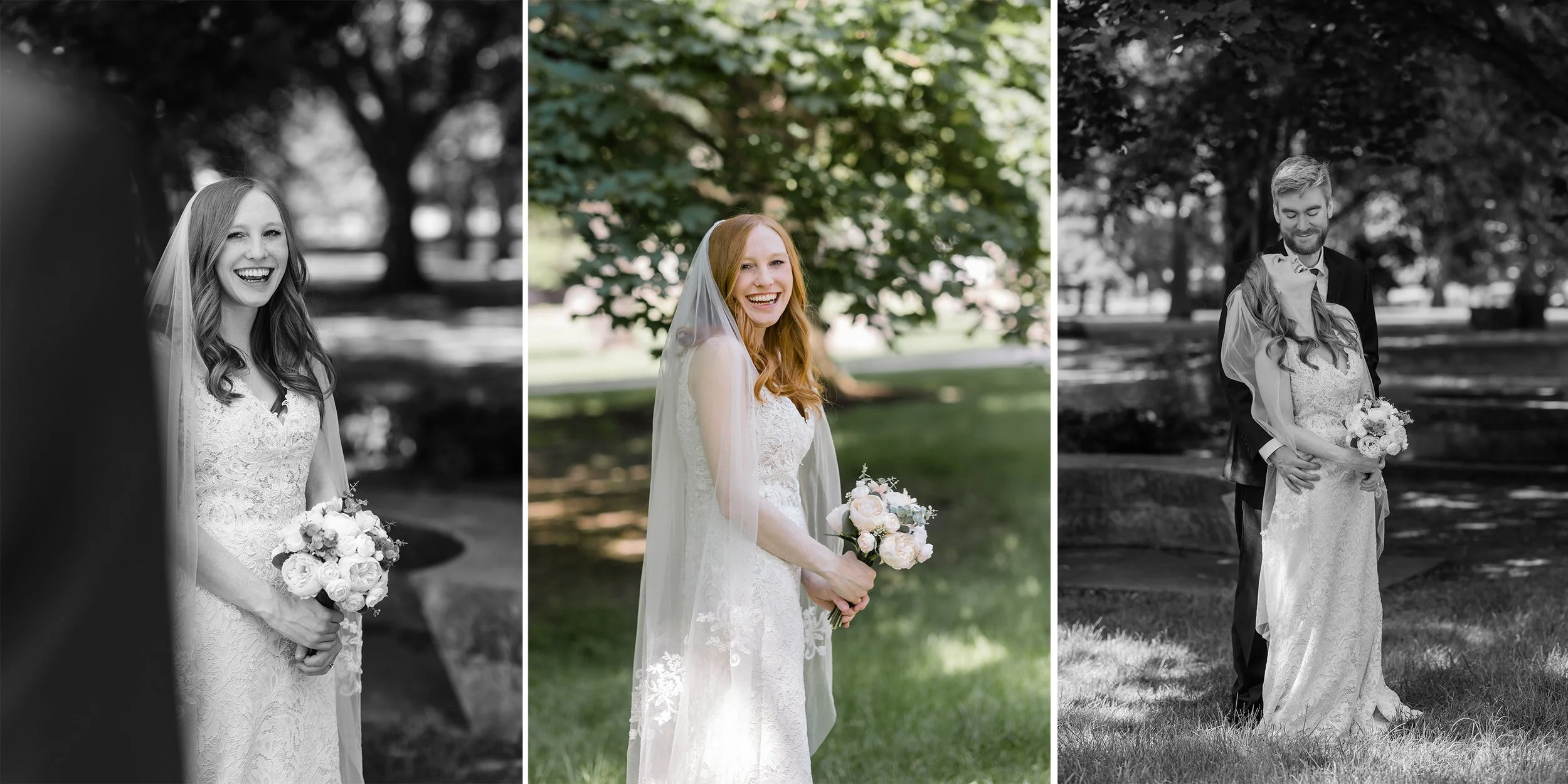 Wedding portraits ISU campus Normal Illinois