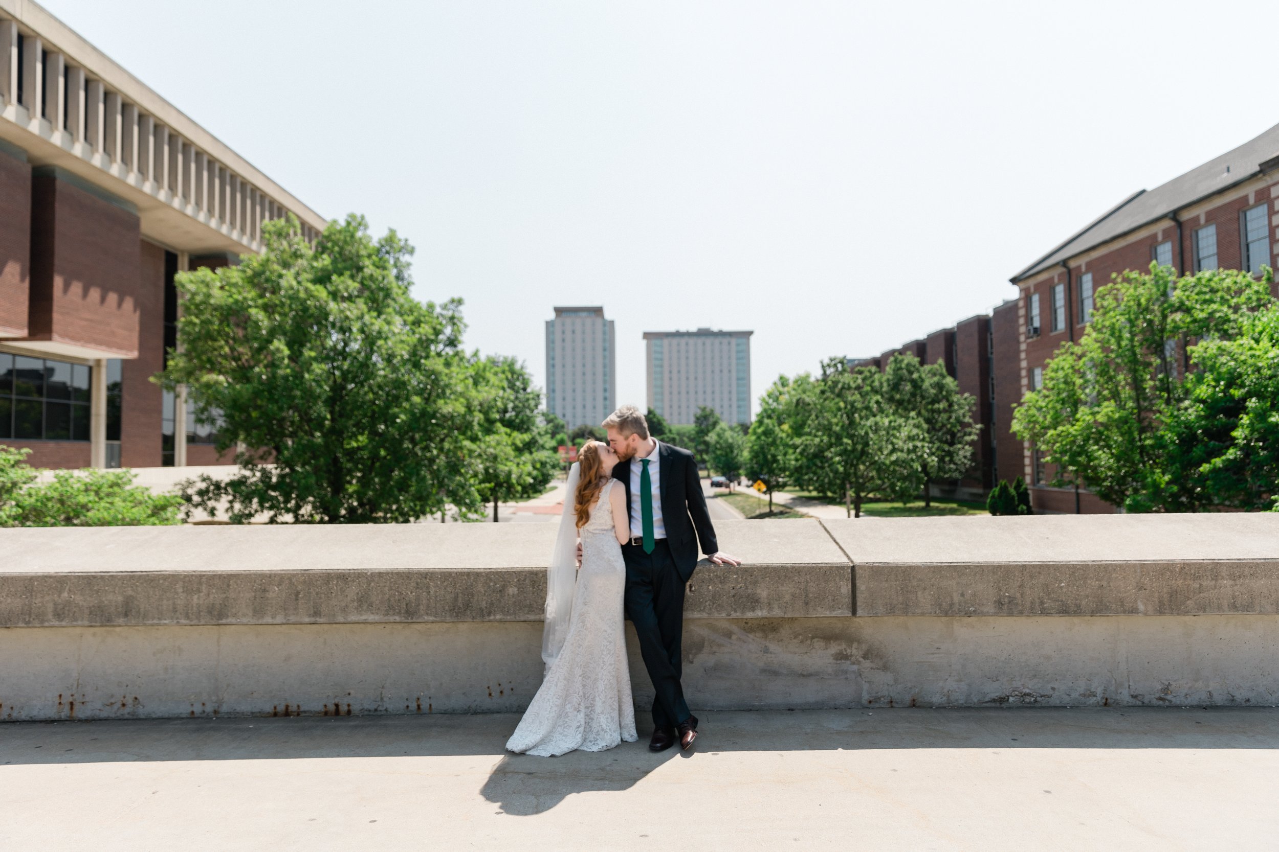 Wedding portraits ISU campus Normal Illinois