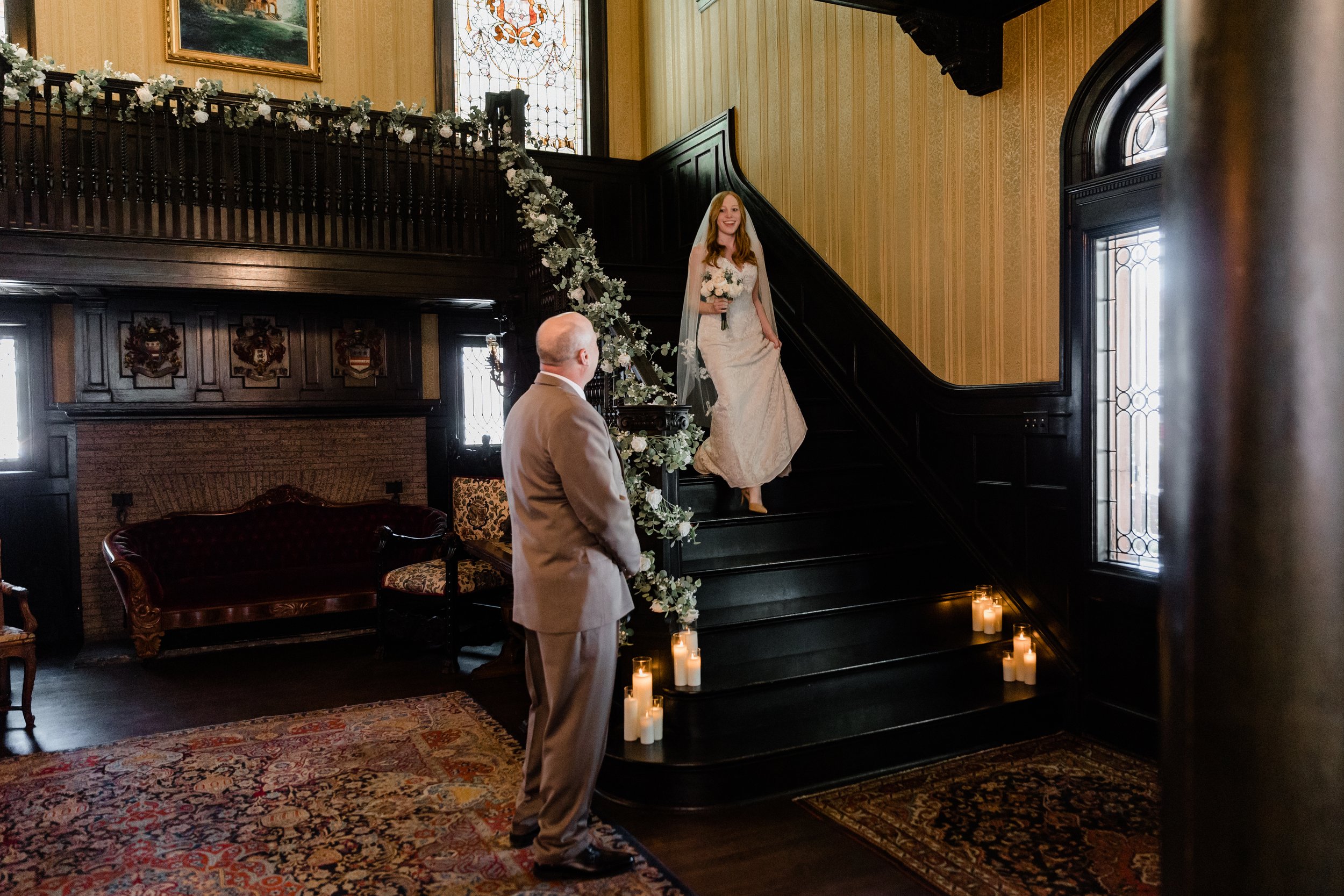 Intimate wedding Vrooman Mansion Bloomington Illinois