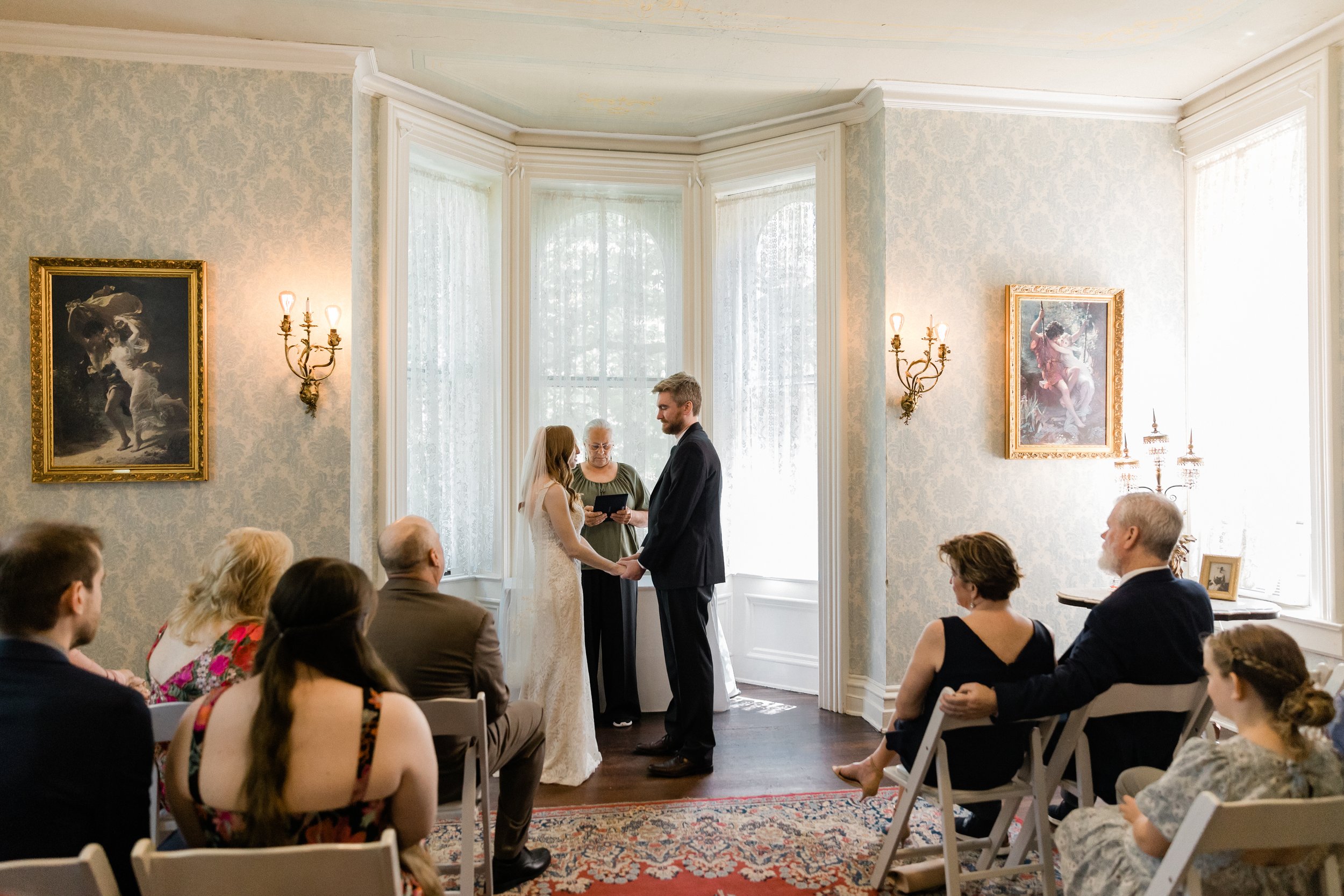 Intimate wedding Vrooman Mansion Bloomington Illinois