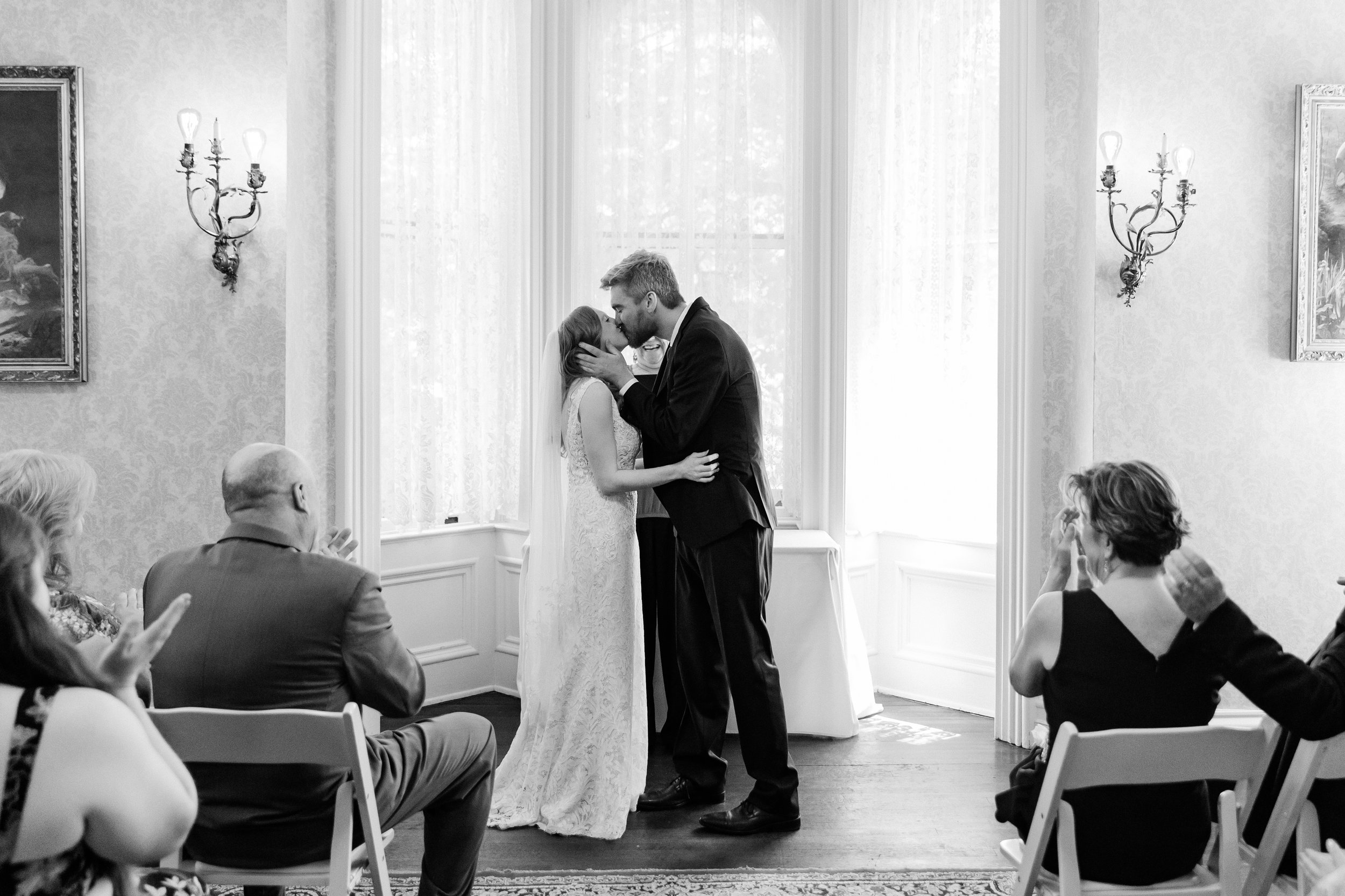 Intimate wedding Vrooman Mansion Bloomington Illinois