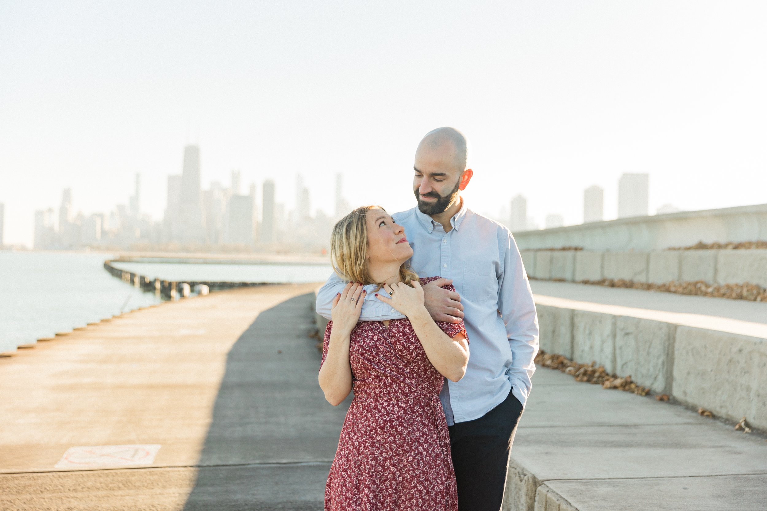 Michigan lake engagement session