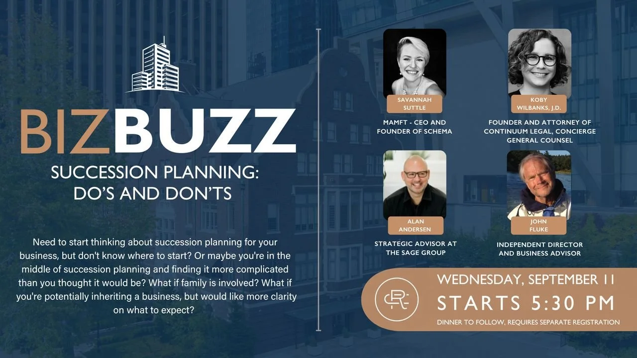Biz Buzz at the Rainier Club: Succession Planning Do's & Don'ts
