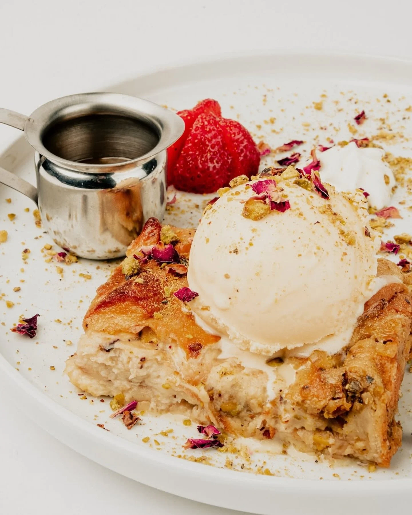 Don&rsquo;t sleep on our Shahi Read Pudding &mdash; infused with cardamom and topped with Saffron Caramel sauce and a scoop of vanilla bean ice cream 🍨