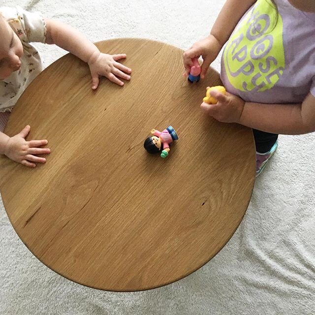 ❗️White Oak Tea Party Coffee Table❗️My little girls are growing up so fast! They love playing with each other and they love playing with their dolls and stuffed animals. So my wife ask me to build them a simple little table that they can use to play,