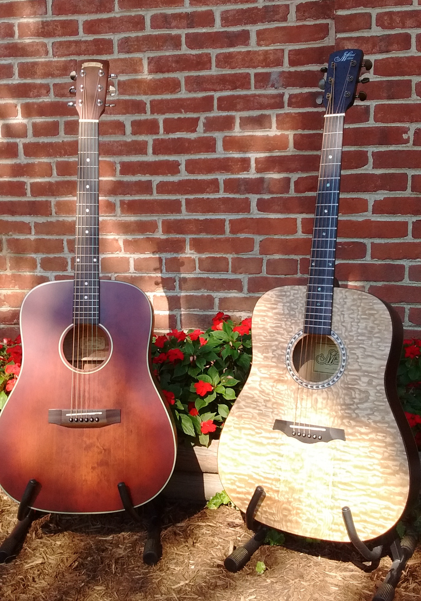 Morgan-Monroe MDC-1B Creekside Acoustic Guitar and Morgan-Monroe M-15QN Quilt Figured Ash