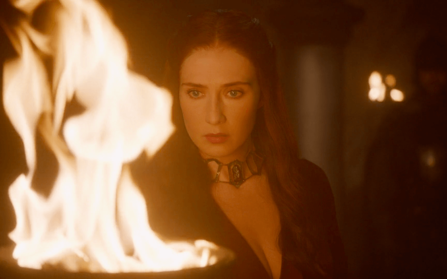A priestess practicing a religious act | HBO