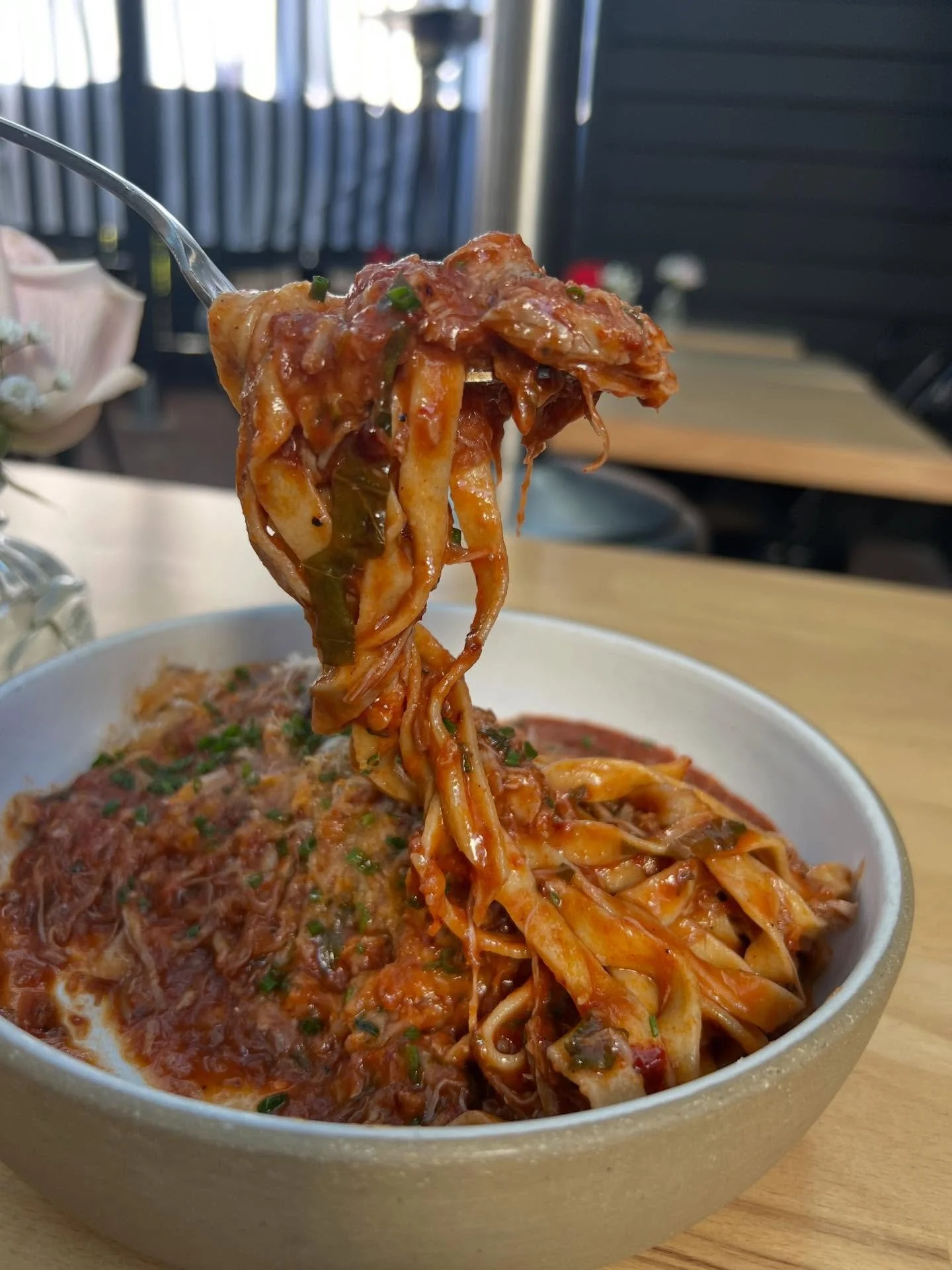 Pasta Wednesday!!! 

Tonight&rsquo;s pasta is Fettuccine, red wine tomato sauce, chili crisp, confit duck, and Parmesan. 

We also have special deals on wine tonight. Come join us for a nice evening! 

#pasta #winewednesdays #craftbeer #craftcocktail